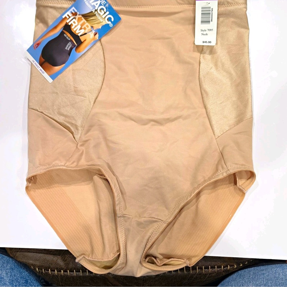 2x Naomi & Nicole Inside Magic Extra Firm High-Waist Brief Shapewear Nude L 7095